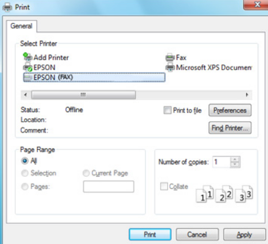 epson printer driver for fax utility