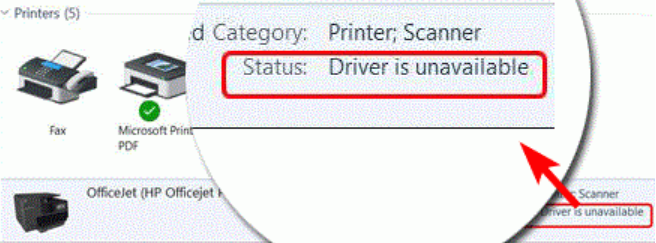 printer driver is unavailable